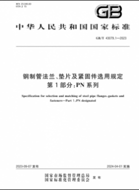 鋼制管法蘭、墊片及緊固件選用規(guī)定 第1部分：PN系列國(guó)標(biāo)/T 43079.1-2023